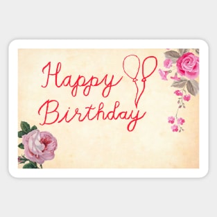 Happy Birthday Flowers Sticker